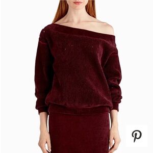 Jason Wu Chenille Off-the-Shoulder Knit Sweater Small